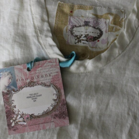 Tina Givens Ivory Penelope Oversized Lagenlook Long Sleeve Long Shirt, SM/Med - Picture 11 of 11